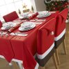 Christmas Chair Covers Tablecloth Runner Decoration Xmas Dinner Party Santa Gift, 6x Chair Covers