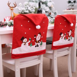 6-10x Christmas Santa Hat Chair Covers Table Cloth Dinner Home Décor Ornaments, 8PCS Chair Covers