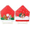 10x Christmas Chair Covers Dinner Table Santa Hat Snowman Home Décor Ornaments, Santa (10 Chair Covers)