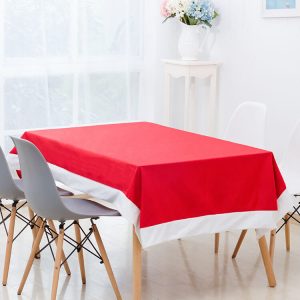 6-10x Christmas Santa Hat Chair Covers Table Cloth Dinner Home Décor Ornaments, Table Cloth (130x180 cm)