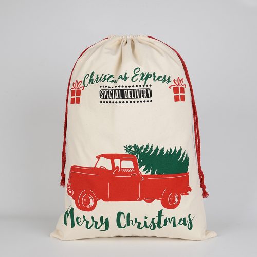 Large Christmas XMAS Hessian Santa Sack Stocking Bag Reindeer Children Gifts Bag, Cream – Car Gift Express