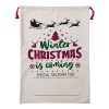 Large Christmas XMAS Hessian Santa Sack Stocking Bag Reindeer Children Gifts Bag, Cream – Winter Is Coming