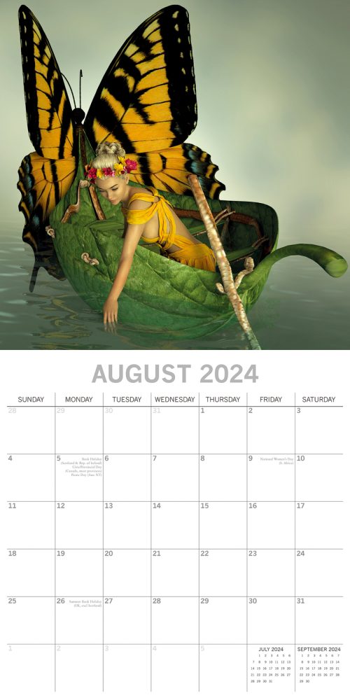 Fantasy Art – 2024 Square Wall Calendar 16 Months Arts Planner New Year Gift