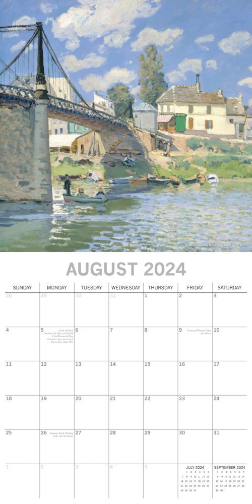 Impressionists – 2024 Square Wall Calendar 16 Months Arts Planner New Year Gift