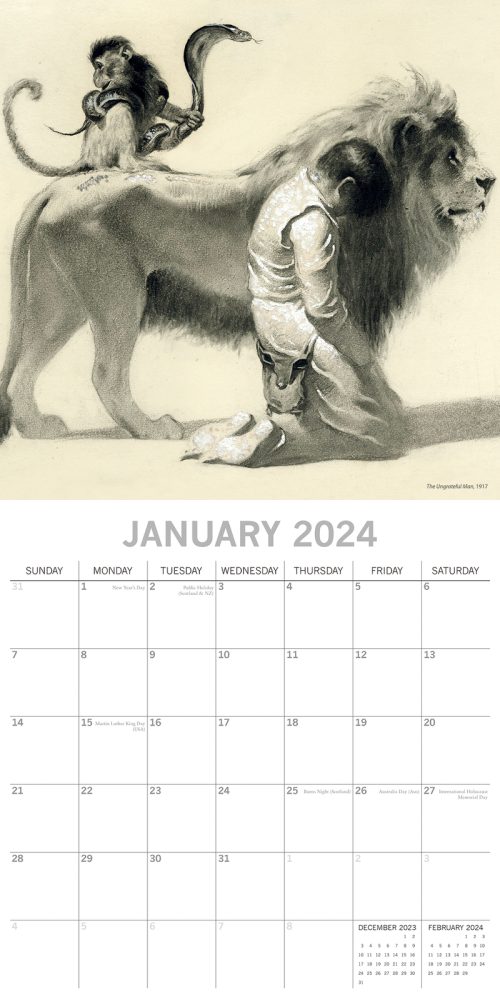 Norman Rockwell – 2024 Square Wall Calendar 16 Months Arts Planner New Year Gift