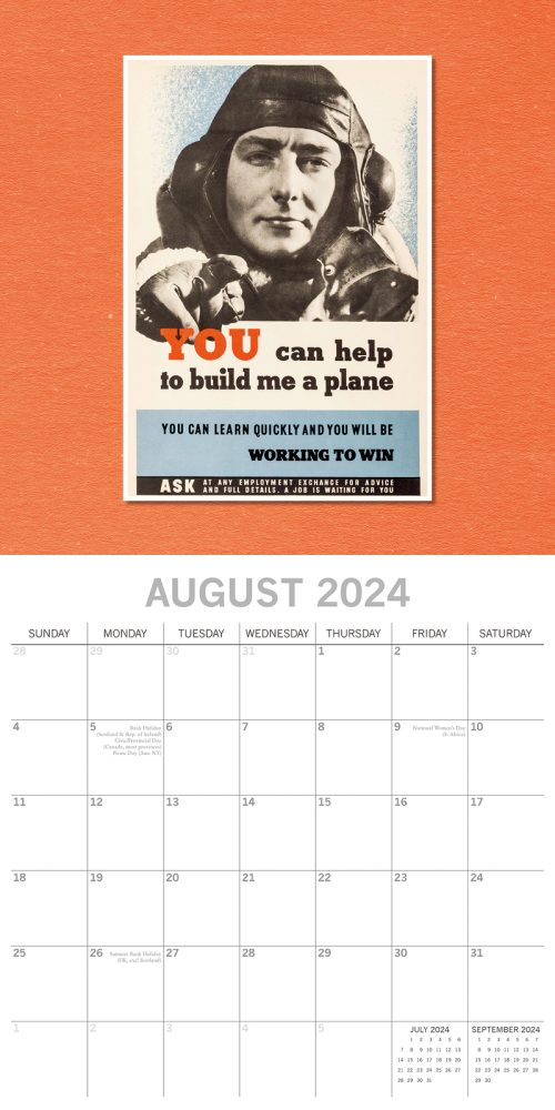 World War Posters 2024 Square Wall Calendar 16 Months Arts Planner New Year Gift