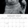 Cat Portraits – 2024 Square Wall Calendar 16 Months Black & White Planner Gift