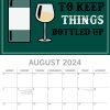 Wine Signs – 2024 Square Wall Calendar 16 Months Planner Christmas New Year Gift