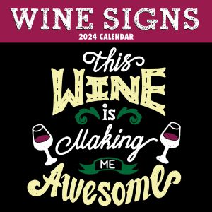 Wine Signs - 2024 Square Wall Calendar 16 Months Planner Christmas New Year Gift