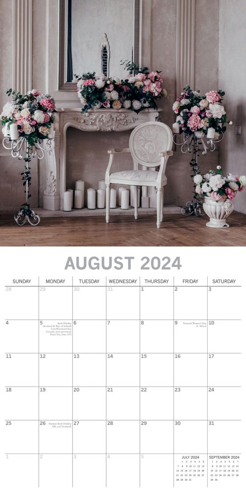Shabby Chic – 2024 Square Wall Calendar 16 Month Lifestyle Planner New Year Gift