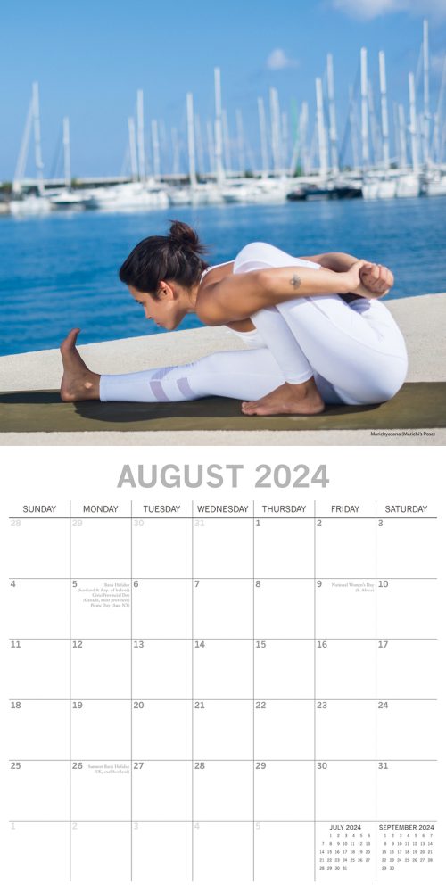 Yoga 2024 Square Wall Calendar 16 Months Premium Planner Christmas New Year Gift