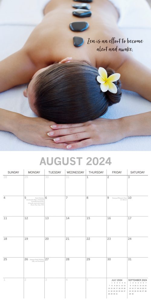Zen – 2024 Square Wall Calendar 16 Month Premium Planner Christmas New Year Gift