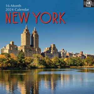 New York - 2024 Square Wall Calendar 16 Month Premium Planner Xmas New Year Gift