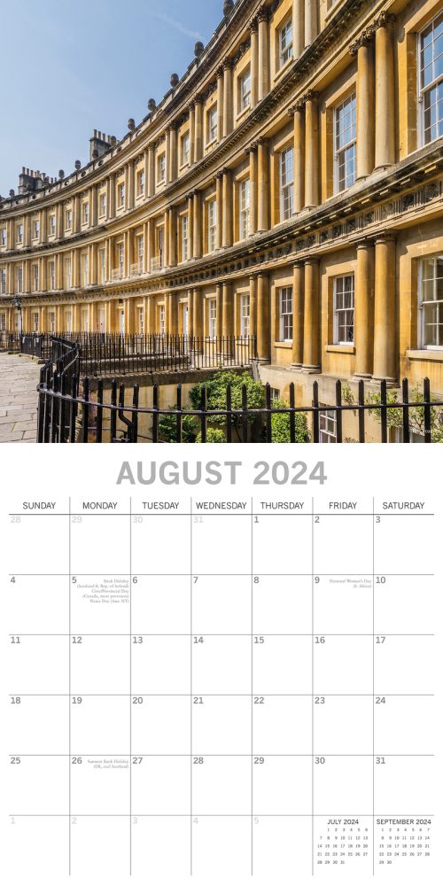 Bath 2024 Square Wall Calendar 16 Months Premium Planner Christmas New Year Gift