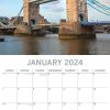 London – 2024 Square Wall Calendar 16 Months Premium Planner Xmas New Year Gift