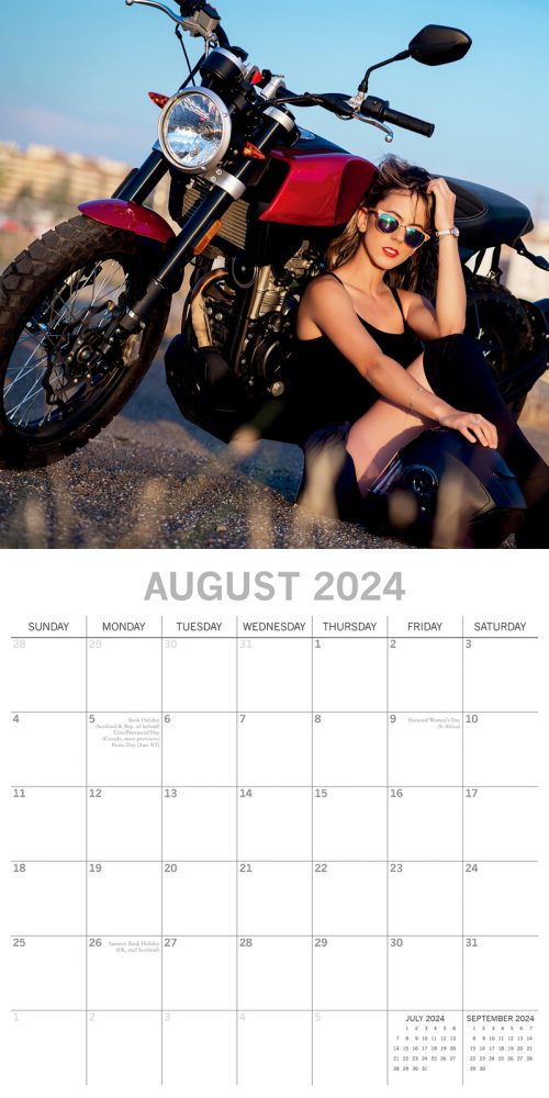 Biker Babes – 2024 Square Wall Calendar 16 Month Planner Christmas New Year Gift