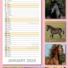 Horses – 2024 Slimline Slim Wall Calendar Hanging Planner New Year Gift