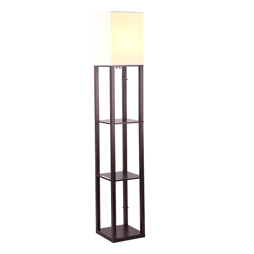 Shelf Floor Lamp – Shade Diffused Light Source with Open-Box Shelves