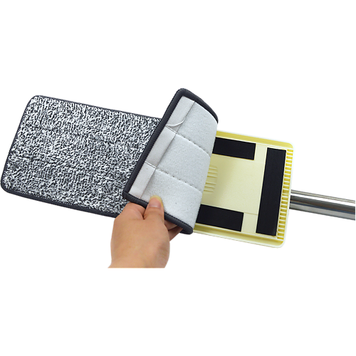 4x Microfiber Pads Flat Mop Bucket Kit 360 Rotating Self Wash Cleaning