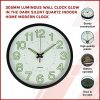 305mm Luminous Wall Clock Glow In The Dark Silent Quartz Indoor Home Modern Clock