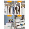 Metal Open Wardrobe Modern Storage Cabinet Tall Clothes Drawers Hanger Coat Rack