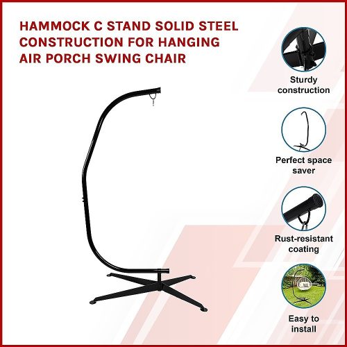 Hammock C Stand Solid Steel Construction for Hanging Air Porch Swing Chair