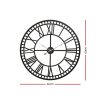 Wall Clock 60CM Large Roman Numerals Round Metal Luxury Wall Clocks Home Decor Black