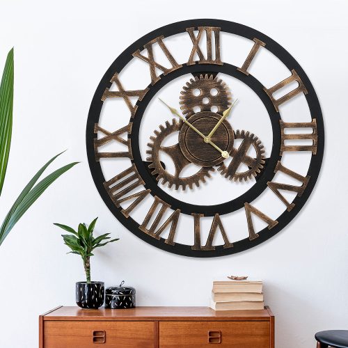 Wall Clock 80CM Large Modern Vintage Retro Luxury Art Metal Home Decor