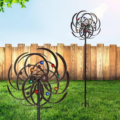 Garden Windmill Wind Mill Spinner Metal Ornaments Outdoor Decor Ornamental 182cm
