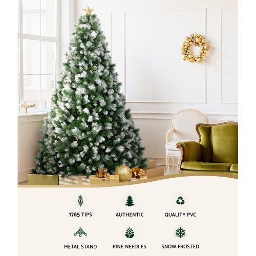 2.7M Christmas Tree with Pine Needle Snowy Xmas Tree 1765 Tips