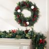 Christmas Garland with Wreath Set LED Lights Xmas Tree Decor
