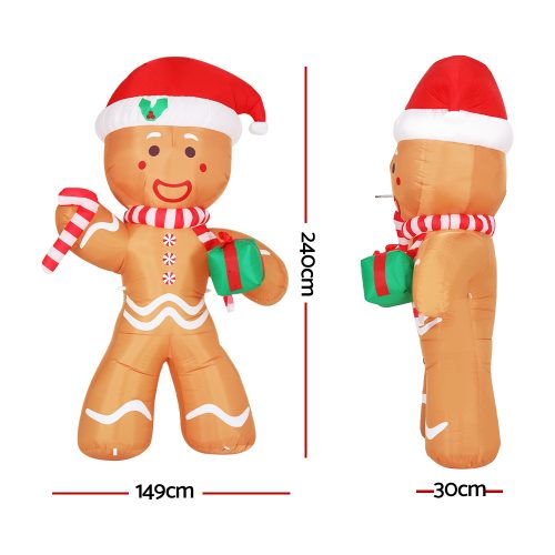 Christmas Inflatable Bear Doll 2.4M Outdoor Decorations Lights