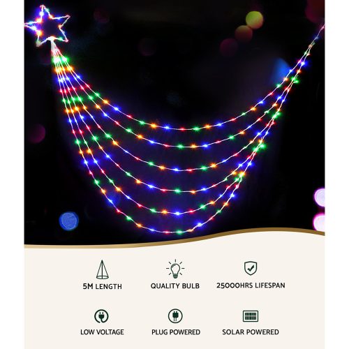 5M Christmas String Lights 320 LED Fairy Curtain Light Solar Power