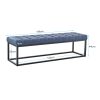 Cameron Button-Tufted Upholstered Bench with Metal Legs – Blue