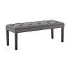 Cate Button-Tufted Upholstered Bench by Sarantino – Dark Grey