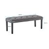 Cate Button-Tufted Upholstered Bench by Sarantino – Dark Grey