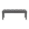 Cate Button-Tufted Upholstered Bench by Sarantino – Dark Grey