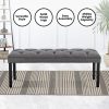 Cate Button-Tufted Upholstered Bench by Sarantino – Dark Grey