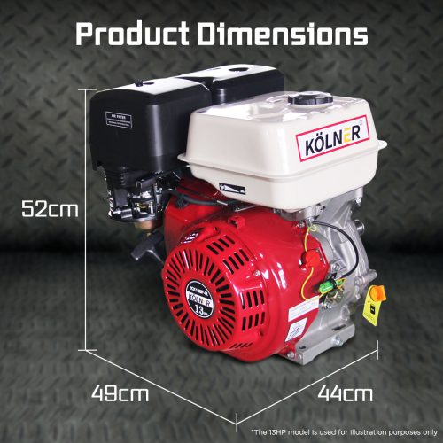 Kolner 16hp 25.4mm Horizontal Key Shaft Q Type Petrol Engine – Recoil Start