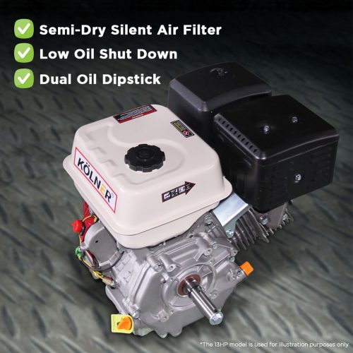 Kolner 16hp 25.4mm Horizontal Key Shaft Q Type Petrol Engine – Recoil Start