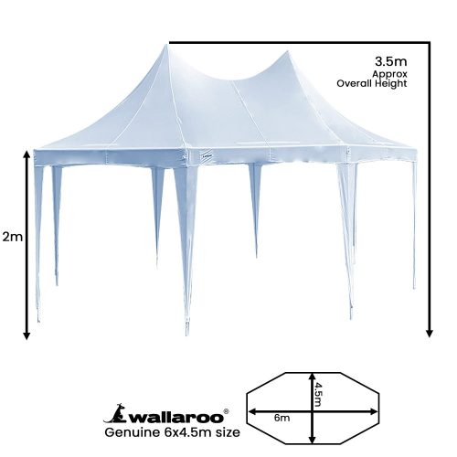 Wallaroo 6×4.5m Wedding Gazebo Marquee with Sidewalls