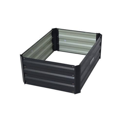 Wallaroo Garden Bed 80 x 60 x 30cm Galvanized Steel – Black