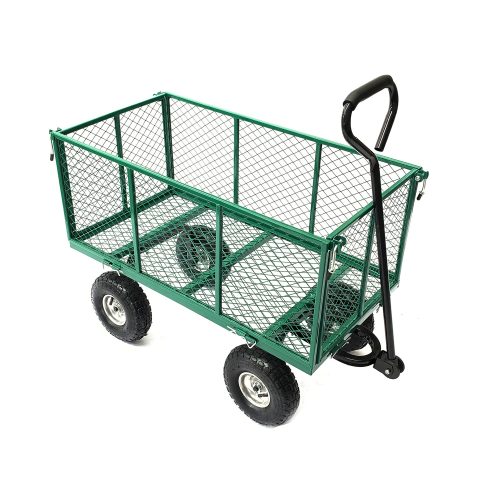 Steel Mesh Garden Trolley Cart – Green