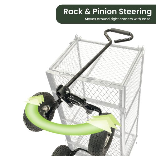 Steel Mesh Garden Trolley Cart – Green