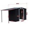 Wallaroo 4x8ft Zinc Steel Garden Shed with Open Storage – Black