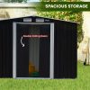 Wallaroo Garden Shed with Semi-Close Storage 4*8FT – Black