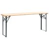 Folding Beer Table with 2 Benches 177 cm Pinewood