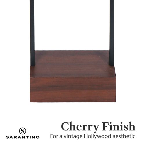 Sarantino Wood Floor Lamp in Cherry Finish