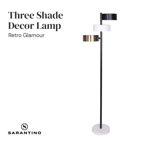 Sarantino Metal Floor Lamp with 3 Swirl Shades