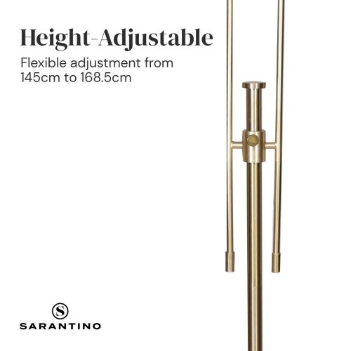 Sarantino Brushed Gold Height-Adjustable Metal Floor Lamp